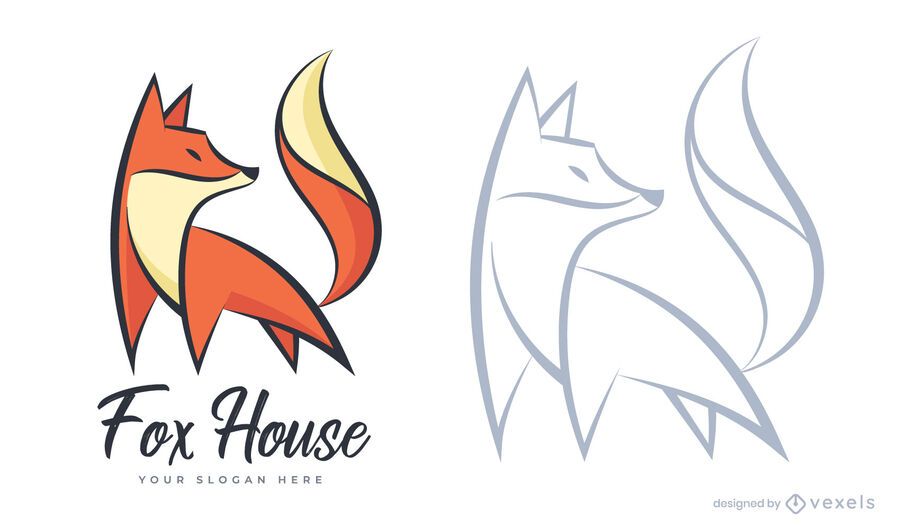 Modelo de logotipo da Fox House Modelo de logotipo da Fox House