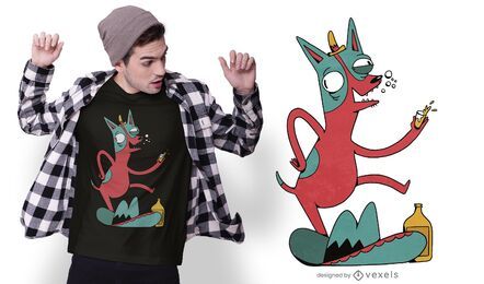 Diseño de camiseta borracho chihuahua. Diseño de camiseta borracho chihuahua.