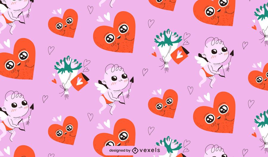 Valentinstag Amor Muster Design Valentinstag Amor Muster Design