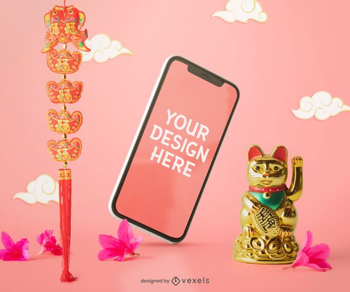 Chinese cellphone mockup composition Chinese cellphone mockup composition