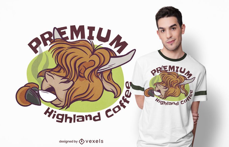 Diseño de camiseta highland coffee Diseño de camiseta highland coffee