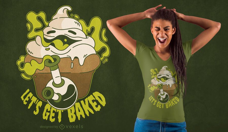 Diseño de camiseta de cupcake apedreado Diseño de camiseta de cupcake apedreado