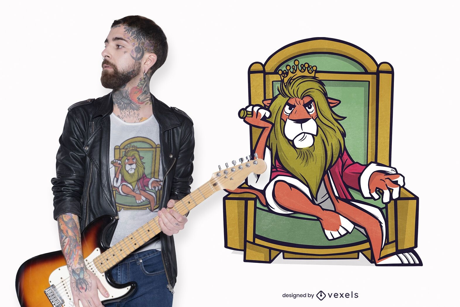 King lion t-shirt design