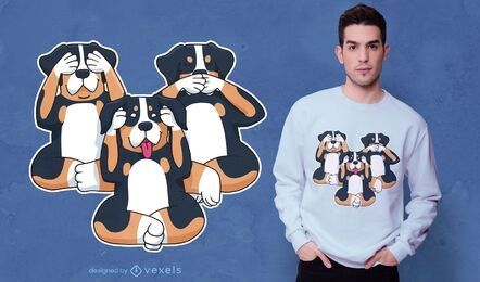 Design de t-shirt de três cães