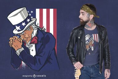 Uncle sam praying t-shirt design Uncle sam praying t-shirt design