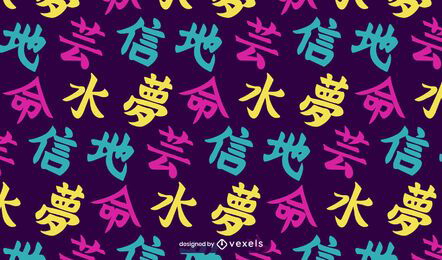 Diseño de patrón japonés kanji