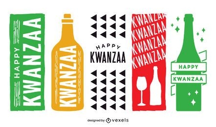 Kwanzaa wine label set