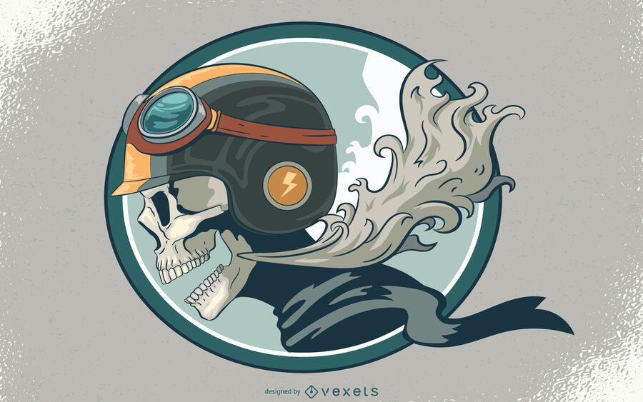 Biker skull illustration Biker skull illustration