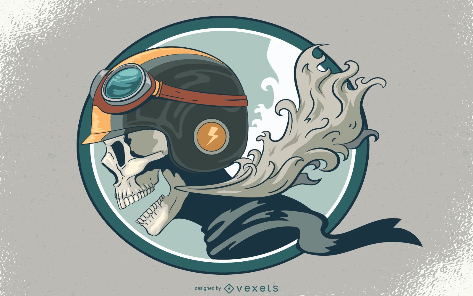 Biker skull illustration