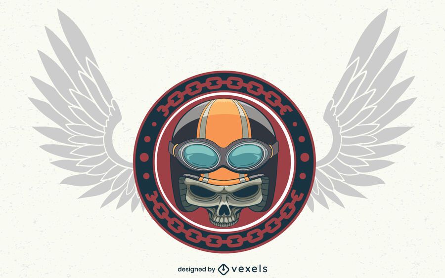 Biker skull illustration design Biker skull illustration design