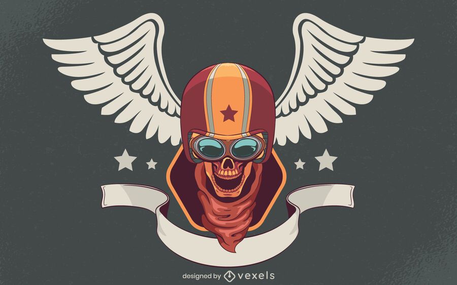 Skull biker illustration design Skull biker illustration design