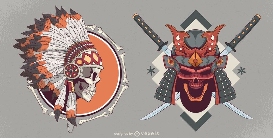 Skull headdress set design Skull headdress set design