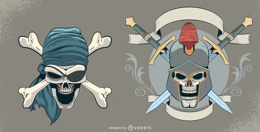 Vintage skull set design Vintage skull set design