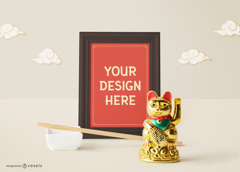Chinese poster mockup composition Chinese poster mockup composition