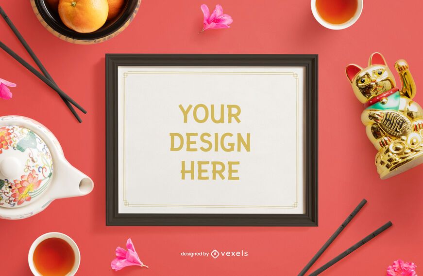 Chinese frame mockup composition Chinese frame mockup composition