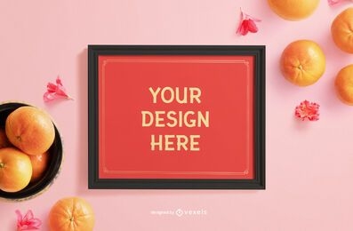 Chinese new year frame mockup composition
