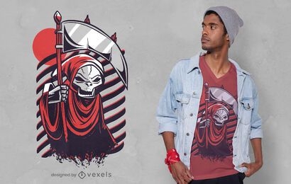 Red grim reaper t-shirt design
