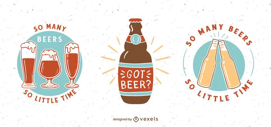 Beer badge set design Beer badge set design