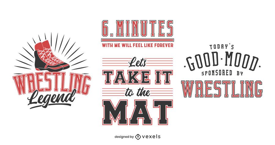 Wrestling badge set design Wrestling badge set design