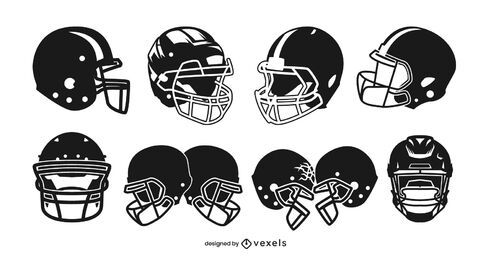Conjunto de design de capacete de futebol Conjunto de design de capacete de futebol