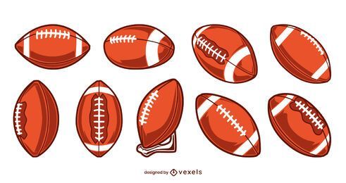 Conjunto de balones de fútbol americano