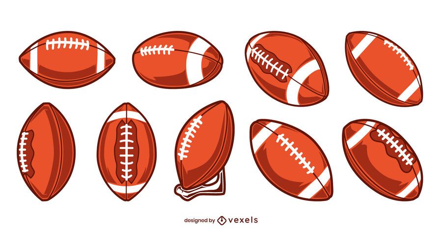 American football balls set American football balls set