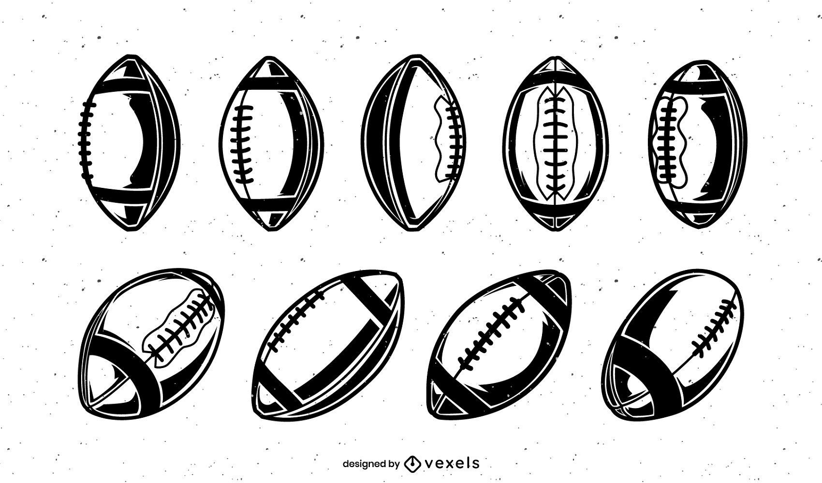 Conjunto de bolas vintage de futebol americano