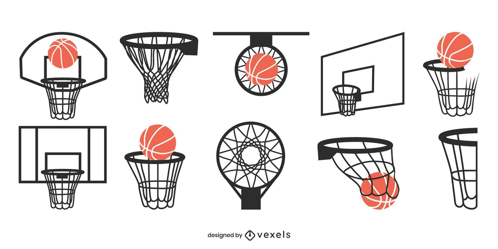 Backboard basketball design set