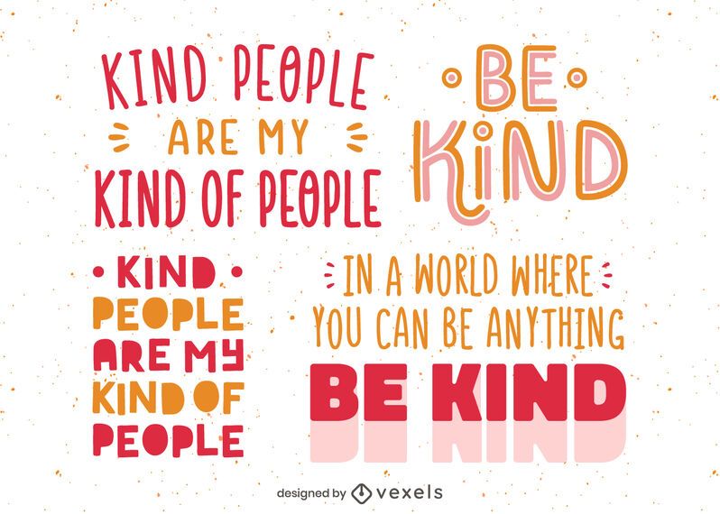 Kindness lettering set design Kindness lettering set design