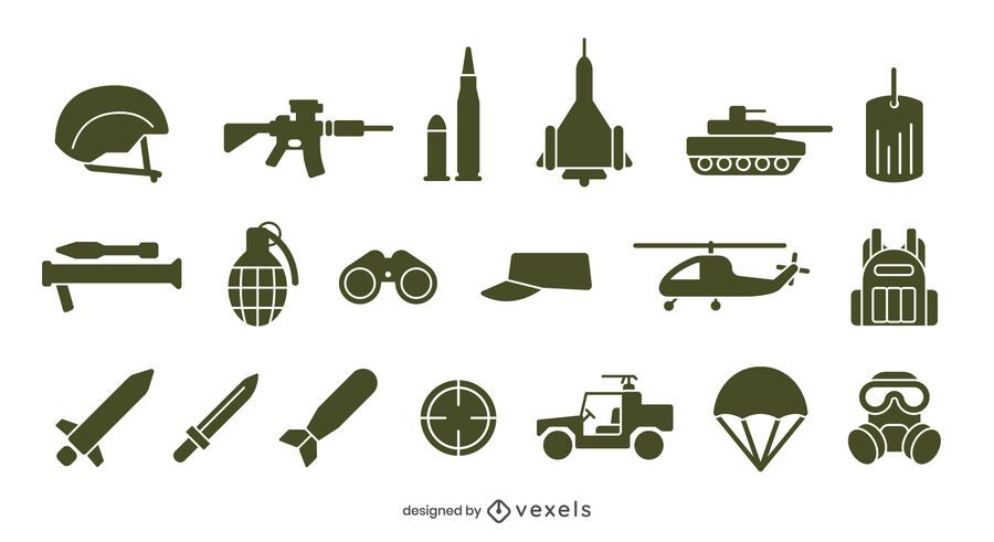 Army icon set design Army icon set design