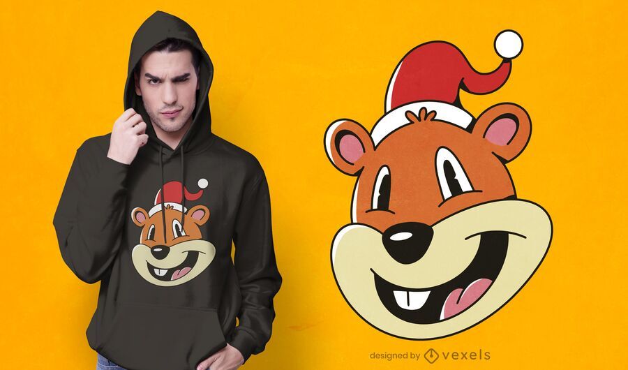 Santa squirrel t-shirt design Santa squirrel t-shirt design