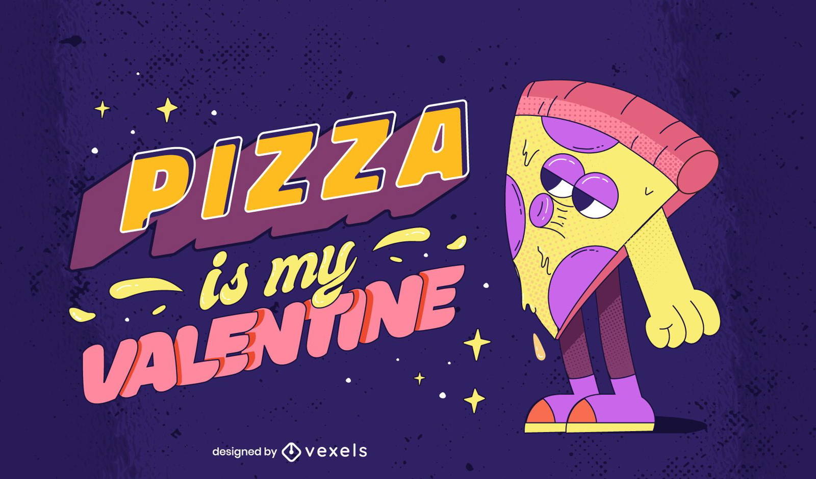 Anti-Valentinstag-Pizza-Schriftzug