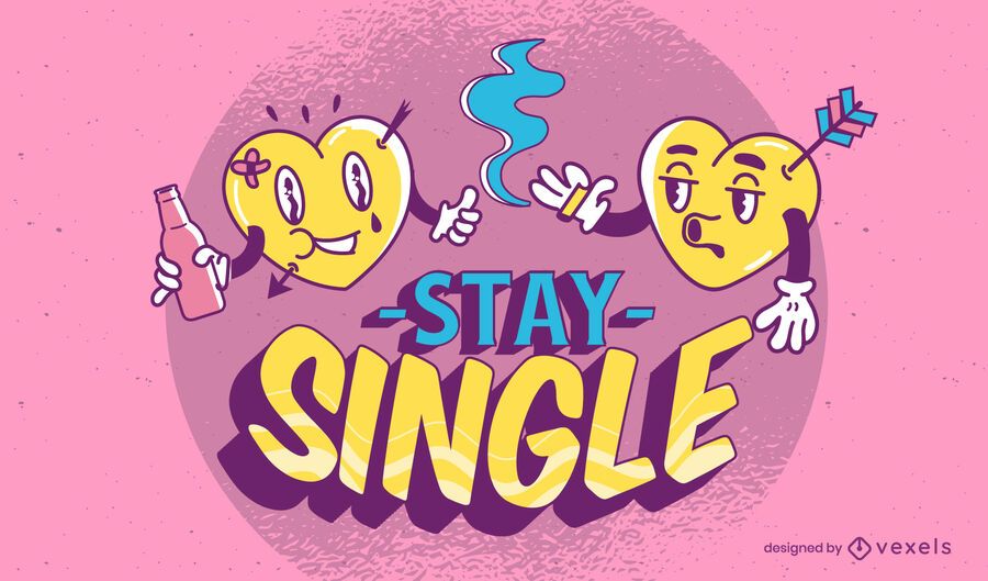Bleiben Sie einzelne Anti-Valentinstag-Schriftzug Bleiben Sie einzelne Anti-Valentinstag-Schriftzug