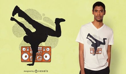Breakdancer silhouette t-shirt design