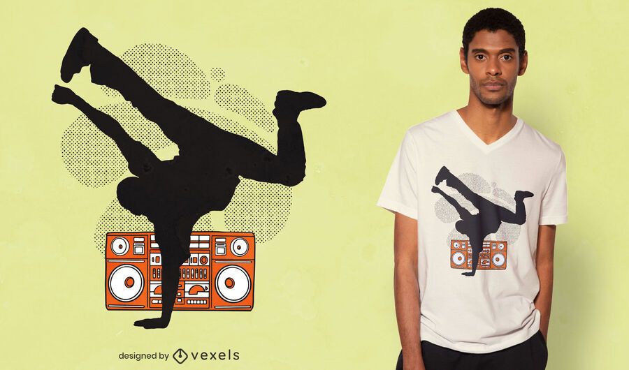 Breakdancer silhouette t-shirt design Breakdancer silhouette t-shirt design