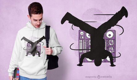 Diseño de camiseta de breakdance