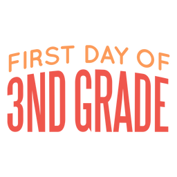 3nd grade school first day lettering PNG Design