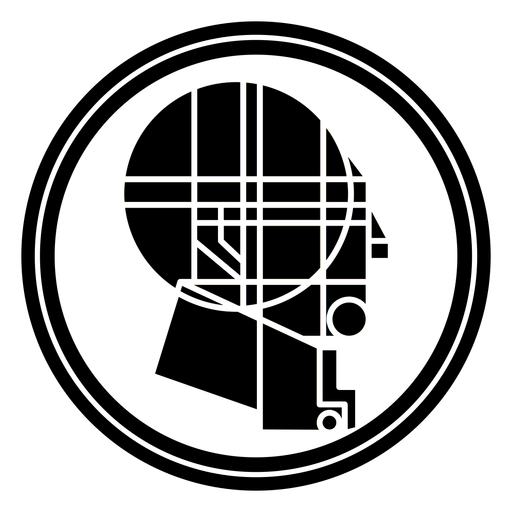 Diseño redondeado de cabeza de hombre abstracto Diseño PNG