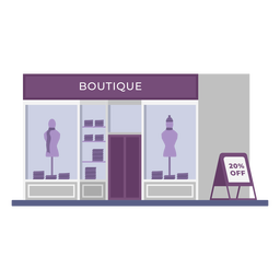 Boutique building store flat PNG Design