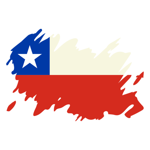 Desenho da bandeira em pincel do Chile