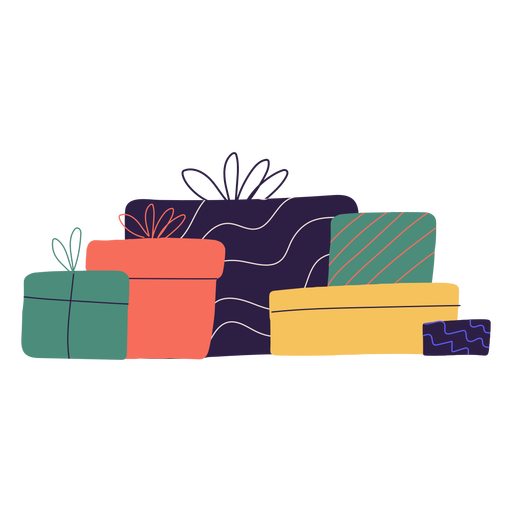Ilustración de caja de regalos de navidad Diseño PNG