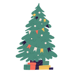 Christmas tree and gifts illustration Transparent PNG