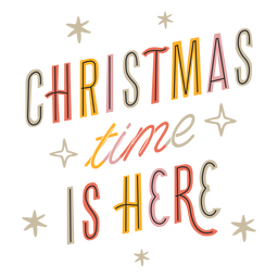 Christmas is here sparkly lettering design PNG Design Transparent PNG