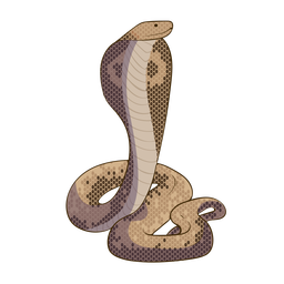 Diseño plano de serpiente cobra