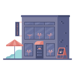 Edifício de loja de café Desenho PNG