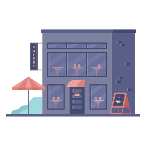 Edificio de cafetería tienda plana - Descargar PNG/SVG transparente