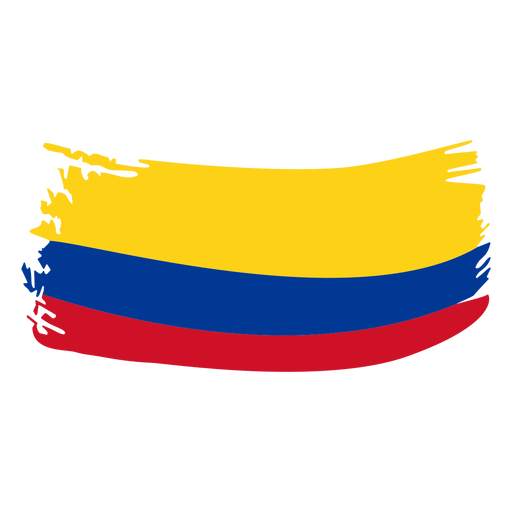 Desenho de bandeira em pincel da Colômbia Desenho PNG