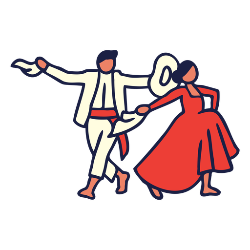 Ilustração de casal dançando Desenho PNG