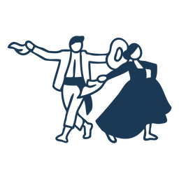 Couple dancing silhouette PNG Design