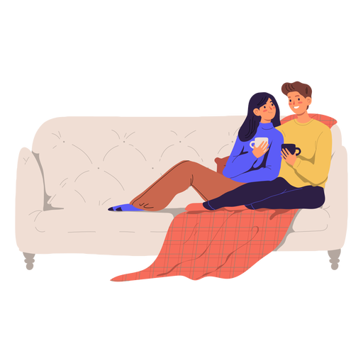 Download Couple on a couch illustration - Transparent PNG & SVG ...